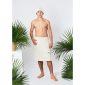 Unikalne_Kosmetyki_yeye_frotte_komplet_kilt_wiazany_spodnica_czapka_bawelna_ecru_1