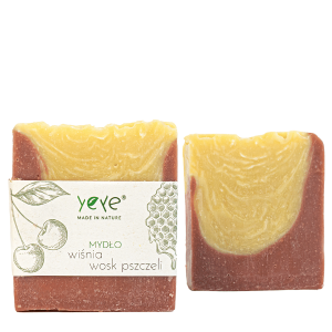 Mydło 100% naturalne ręcznie robione wiśnia i wosk pszczeli YEYE Made in Nature Mydło 100% naturalne ręcznie robione wiśnia i wosk pszczeli YEYE Made in Nature