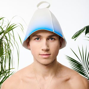 Czapka do sauny z wełny Gradient Niebieski YEYE Made in Nature