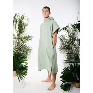 Poncho hammam frotte miętowe 100% naturalna bawełna YEYE Made in Nature